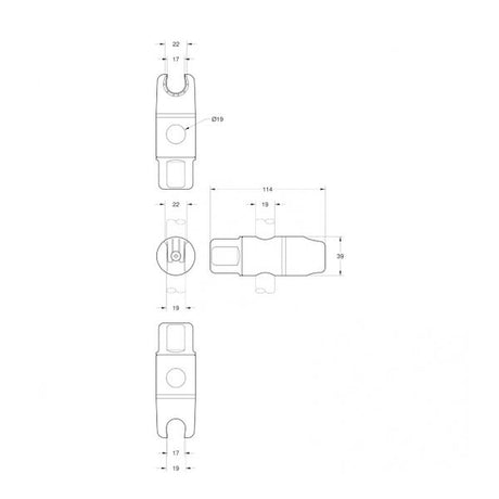 AG Chrome Twist Lock Height Adjuster To Suit 19mm Diameter Rail - PROTEUS MARINE STORE