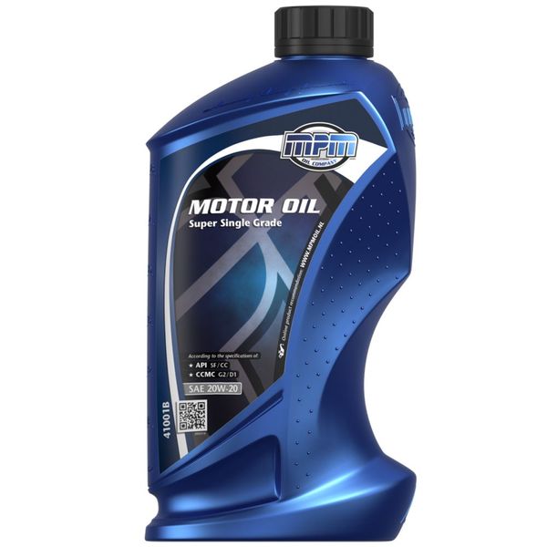 MPM Motor Oil SAE 20W-20 Super Single Grade Oil 1 Litre - PROTEUS MARINE STORE