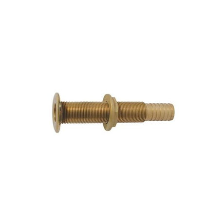 AG Long Brass Skin Fitting 3/4" BSP 19mm Hose 142mm - PROTEUS MARINE STORE