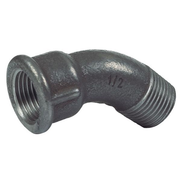 AG Black Iron 45 Degree Galvanised Bend 1-1/2" BSP Male to Female - PROTEUS MARINE STORE