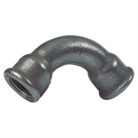AG Black Iron 90 Degree Galvanised Swept Bend 1-1/2" BSP Female Ports - PROTEUS MARINE STORE