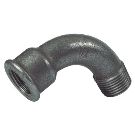 AG Black Iron 90 Degree Galvanised Swept Bend 1-1/2" BSP Male to Female - PROTEUS MARINE STORE