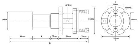 AG 1-1/4" x 7" Weld In Bronze Stern Tube Assembly - PROTEUS MARINE STORE