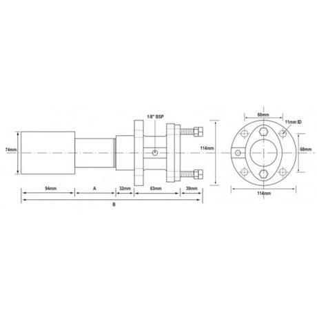 AG 1-1/2" x 7" Weld In Bronze Stern Tube Assembly - PROTEUS MARINE STORE