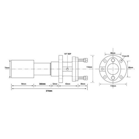 AG 1-1/2" x 10" Weld In Bronze Stern Tube Assembly - PROTEUS MARINE STORE