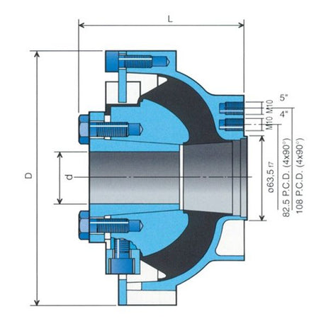 4" + 5" Centaflex M160 PRM 1-1/2" Shaft with Stud Kit - PROTEUS MARINE STORE