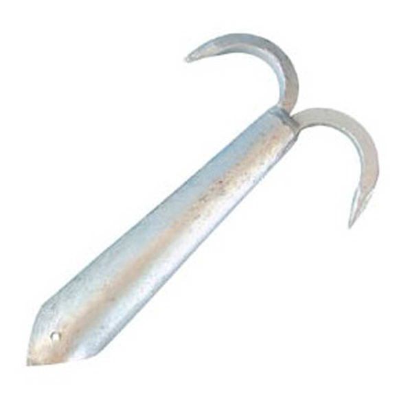 AG Galvanised Steel Boat Hook Double (254mm L / 38mm ID) - PROTEUS MARINE STORE