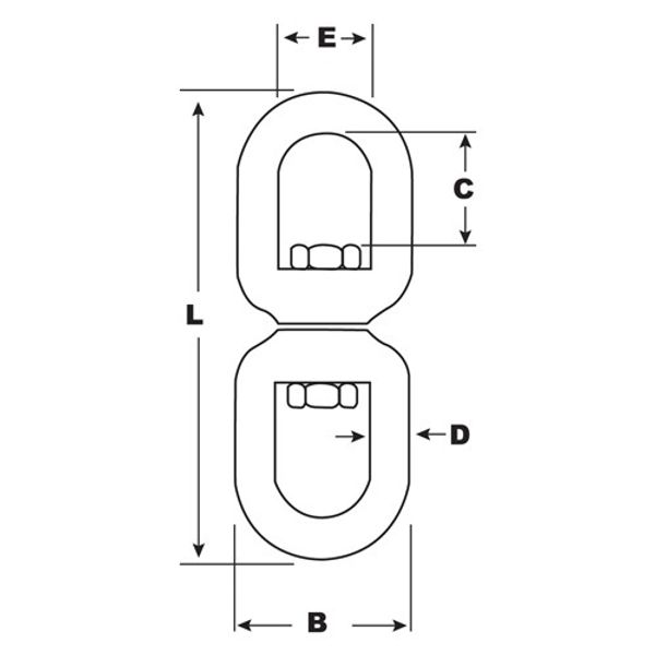AG Stainless Steel Regular Anchor Swivels 8mm - PROTEUS MARINE STORE