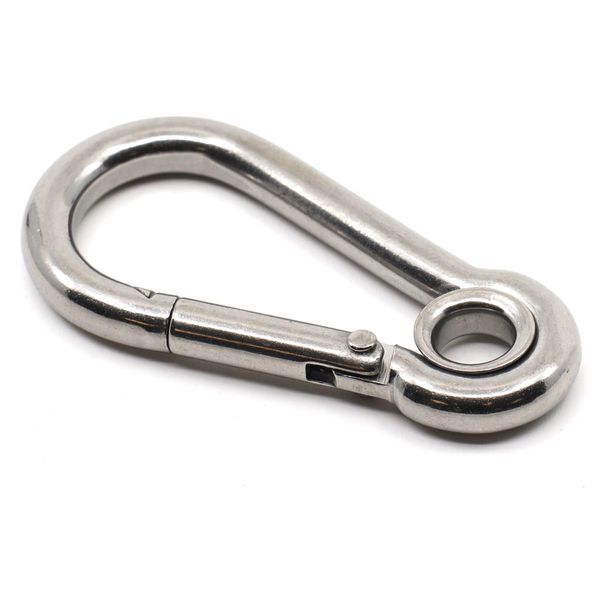 AG Carbine Hook with Eye Stainless Steel 6mm x 60mm - PROTEUS MARINE STORE