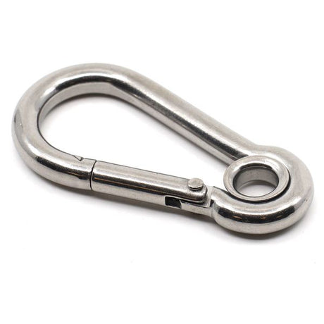 AG Carbine Hook with Eye Stainless Steel 6mm x 60mm - PROTEUS MARINE STORE