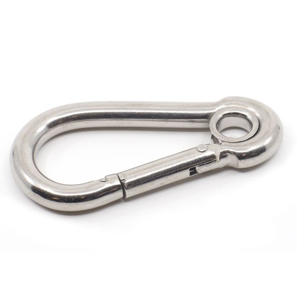 AG Carbine Hook with Eye Stainless Steel 7mm x 70mm - PROTEUS MARINE STORE