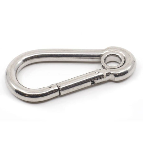AG Carbine Hook with Eye Stainless Steel 7mm x 70mm - PROTEUS MARINE STORE