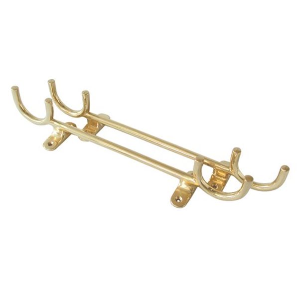 AG Plank & Pole Double Rack Brass (Pair) - PROTEUS MARINE STORE