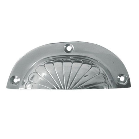 AG Fluted Drawer Pull Cast Brass Chromed - PROTEUS MARINE STORE