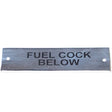 AG SP Fuel Cock Below Label Chrome 75 x 19mm - PROTEUS MARINE STORE