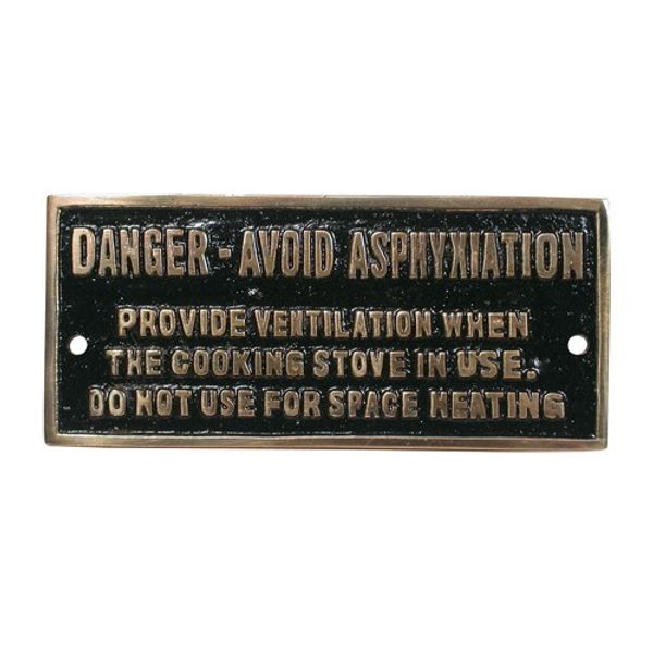 AG Danger Avoid Asphyxiation Name Plate Brass - PROTEUS MARINE STORE