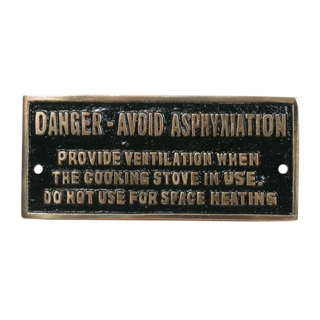 AG Danger Avoid Asphyxiation Name Plate Brass - PROTEUS MARINE STORE