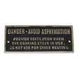 AG Danger Avoid Asphyxiation Name Plate Chrome - PROTEUS MARINE STORE