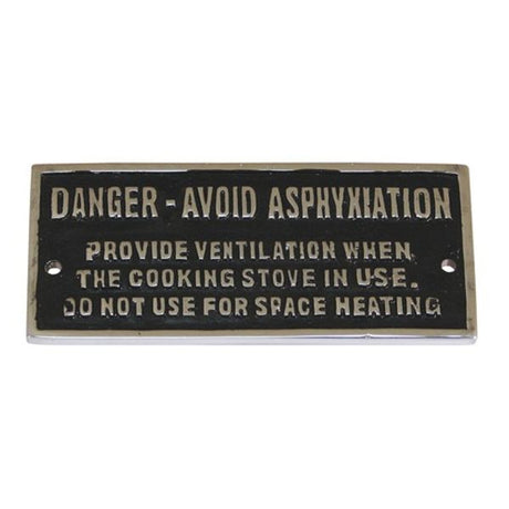 AG Danger Avoid Asphyxiation Name Plate Chrome - PROTEUS MARINE STORE