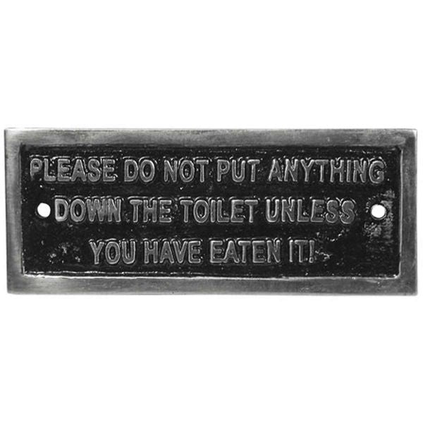 AG Please Do Not Put Down The Toilet Name Plate Chrome - PROTEUS MARINE STORE