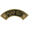 AG Pump Out Fitting Name Plate Brass - PROTEUS MARINE STORE