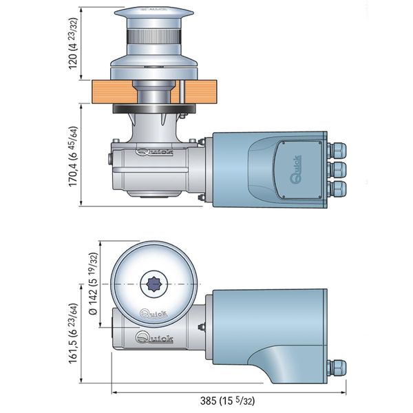 Quick TB4 1524 Tumbler Horizontal Capstan - PROTEUS MARINE STORE