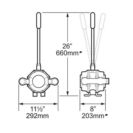 Whale Mk5 Double Acting Manual Bilge Pump On Deck Mount - PROTEUS MARINE STORE
