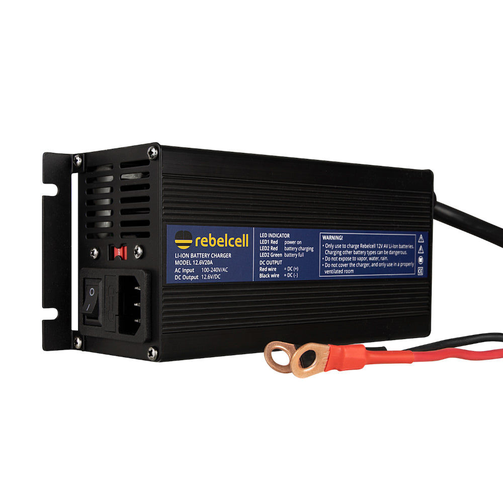 Rebelcell 12.6V20A Lithium Battery Charger - 12V 20A - PROTEUS MARINE STORE