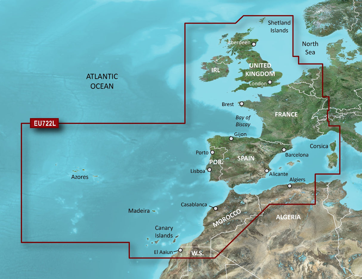 Garmin BlueChart G3 Vision Large Area - VEU722L Europe Atlantic Coast - PROTEUS MARINE STORE