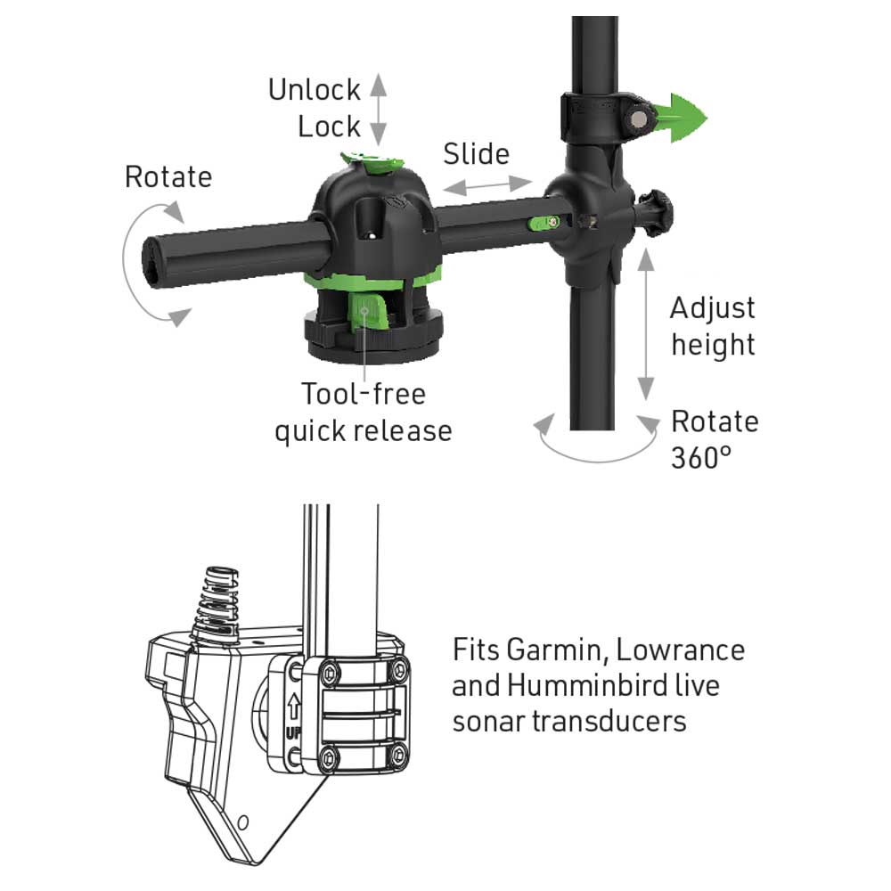 Railblaza HEXX Live Pole 60 - Live Sonar Transducer Mount - PROTEUS MARINE STORE