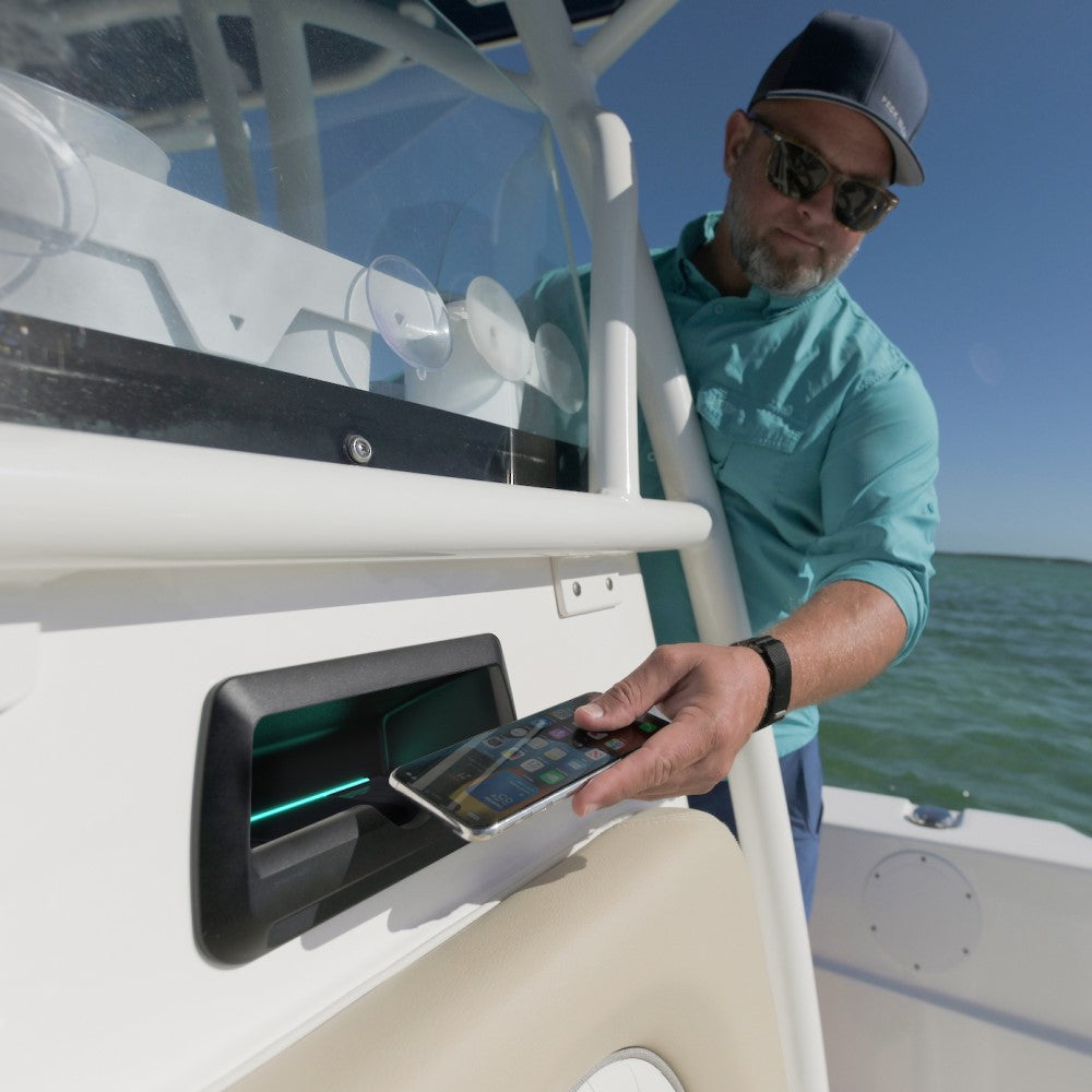 ROKK Wireless - Cove LED 10W Waterproof Phone Charging Pocket 12/24V - PROTEUS MARINE STORE