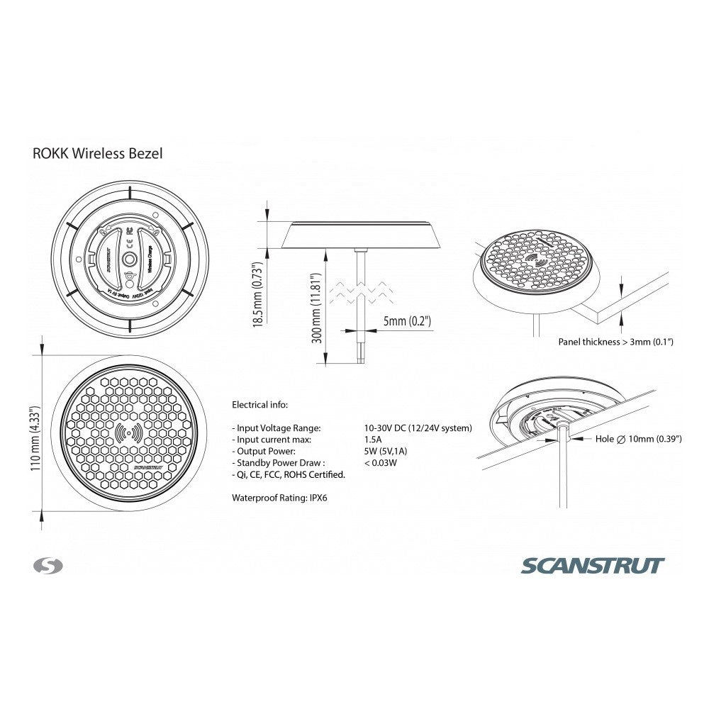ROKK Wireless Bezel Accessory for ROKK Wireless - Surface 10W Charger - PROTEUS MARINE STORE