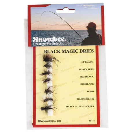Snowbee Stillwater & General Fly Selection - SF118 Black Magic Dries - PROTEUS MARINE STORE