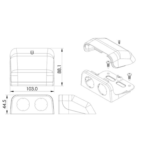 Alfatronix USB-TPOD Table mounting pod for USB Chargers - PROTEUS MARINE STORE