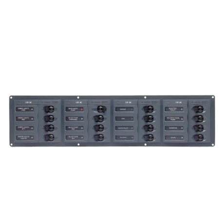 BEP 12V DC Circuit Breaker Panel 16-Way Horizontal (No Meters) - PROTEUS MARINE STORE