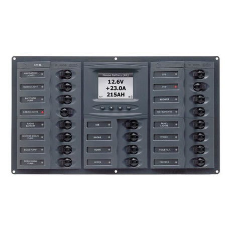 BEP 12V DC Circuit Breaker Panel 20-Way Horizontal Digital Meter - PROTEUS MARINE STORE