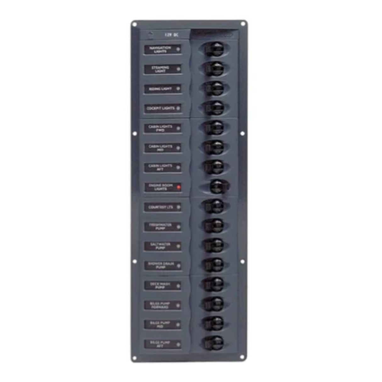 BEP 12V DC Circuit Breaker Panel 16-Way Vertical (No Meters) - PROTEUS MARINE STORE