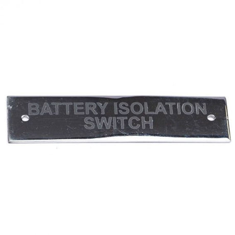 AG SP Battery Isolation Switch Label Chrome 75 x 19mm - PROTEUS MARINE STORE