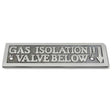 AG SP Gas Isolation Valve Label Chrome 75 x 19mm - PROTEUS MARINE STORE
