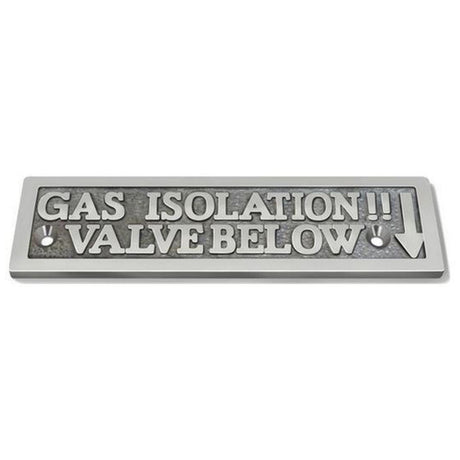 AG SP Gas Isolation Valve Label Chrome 75 x 19mm Packaged - PROTEUS MARINE STORE