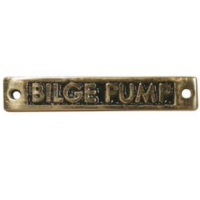 AG Bilge Pump - Oblong Name Plate Brass - PROTEUS MARINE STORE