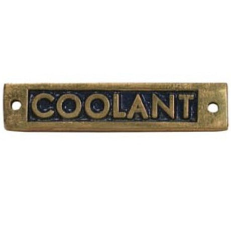 AG Coolant - Oblong Name Plate Brass - PROTEUS MARINE STORE