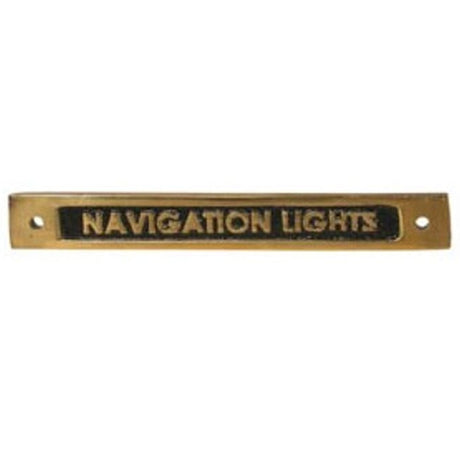 AG Navigation Lights - Oblong Name Plate Brass - PROTEUS MARINE STORE