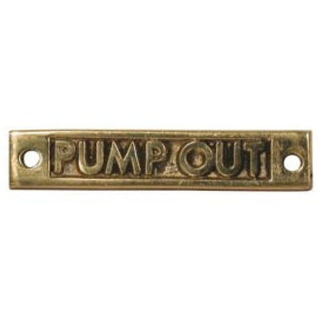 AG Pump Out - Oblong Name Plate Brass - PROTEUS MARINE STORE