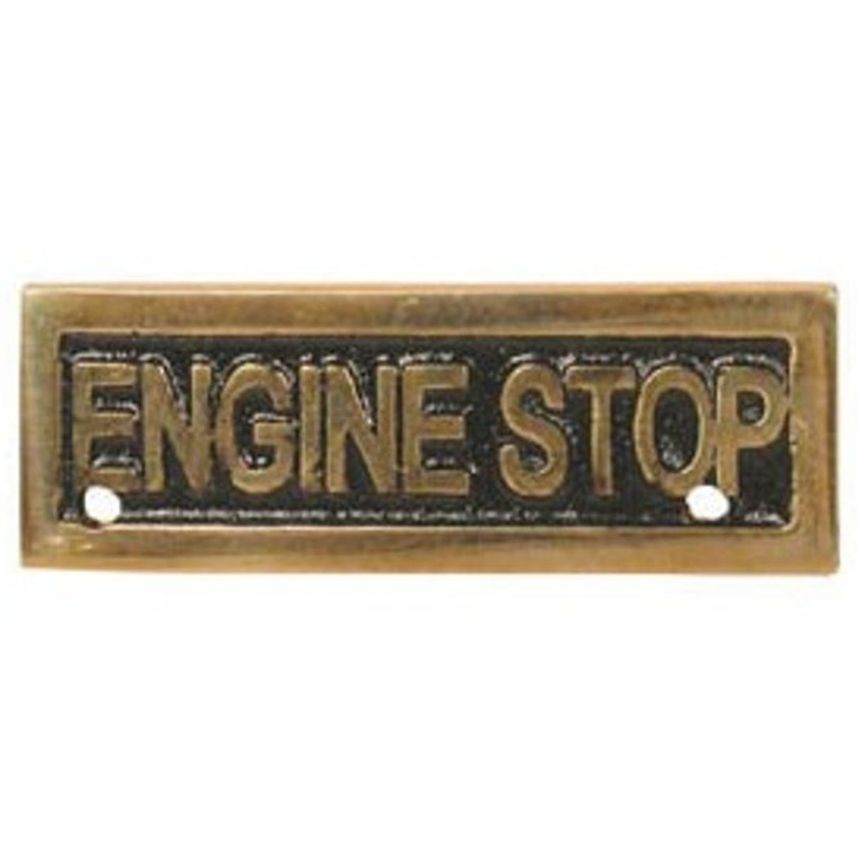 AG Engine Stop Name Plate Brass - PROTEUS MARINE STORE
