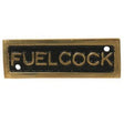 AG Fuel Cock Name Plate Brass - PROTEUS MARINE STORE
