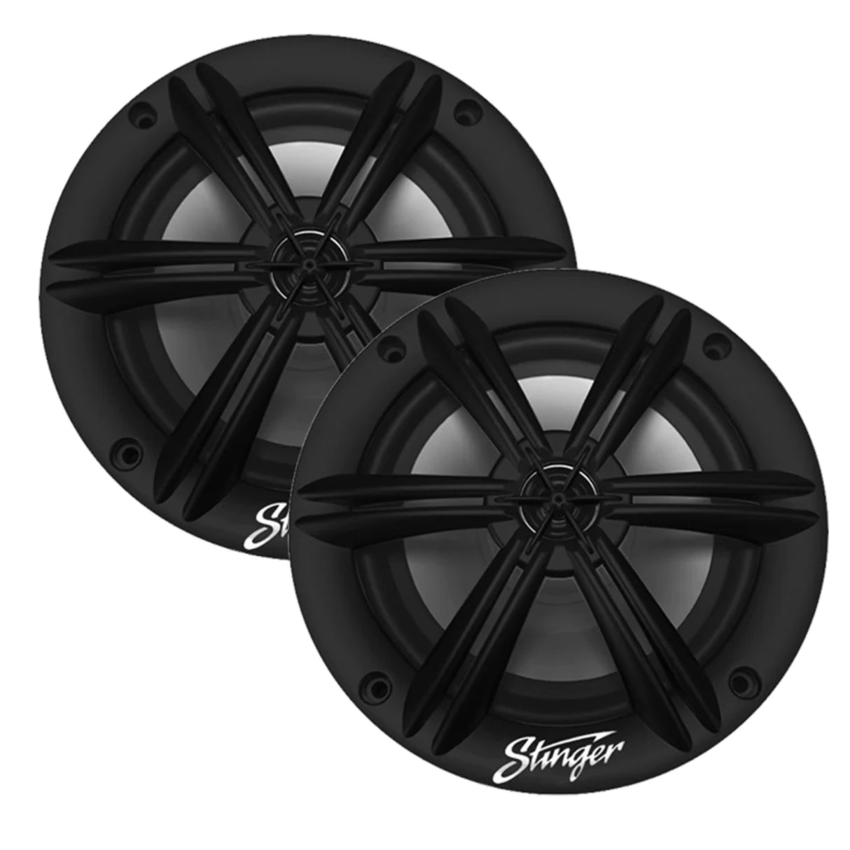 Stinger 6.5" Black Coaxial Speakers With Built-In Multi-Color Rgb Lighting - PROTEUS MARINE STORE
