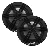 Stinger 6.5" Black Coaxial Speakers With Built-In Multi-Color Rgb Lighting - PROTEUS MARINE STORE