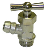 AG Chrome Plated Brass Drain Cock - 1/4" BSP Male to 3/8" ID Hose - 280 PSI
