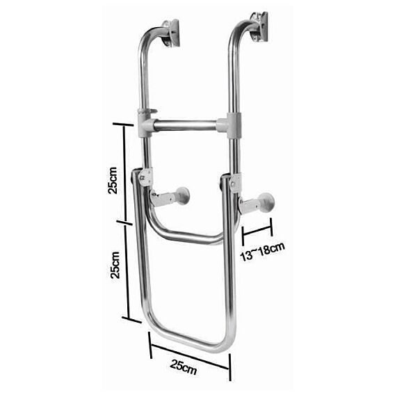 Stainless Steel Folding Boarding Ladders (AISI 316)-2 + 1 Step
